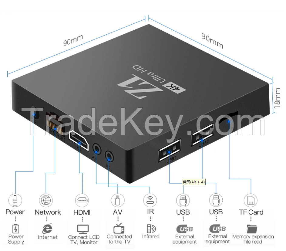 smart Z1 TV box Allwinner H313 Android 10 4K Ultra HD Player WIFI 4G 5G