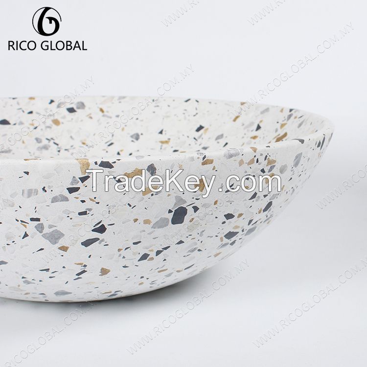 Terrazzo Round Basin, Modern Countertop Vessel Sink