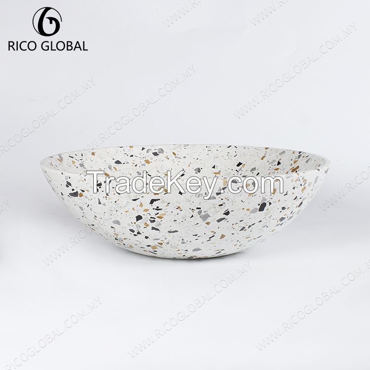 Terrazzo Round Basin, Modern Countertop Vessel Sink