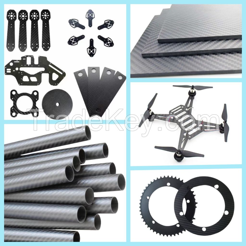 Carbon Fiber Sheet Plate Panel Board Tube CNC Cutting and Processing Custom service for FPV Frame Arm Drone Parts