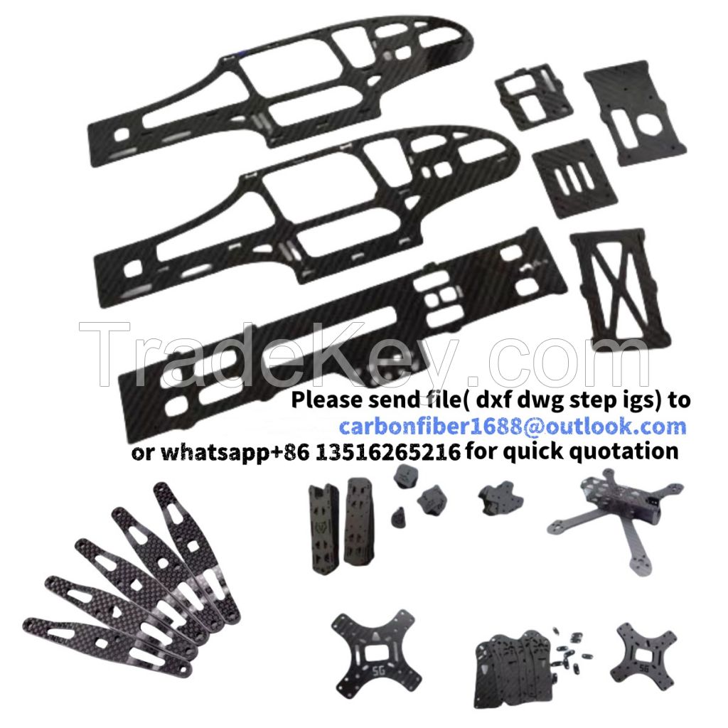 T300 T700 Carbon Fiber Sheet Plate Panel Board Tube CNC Cutting and Processing Custom service for FPV Frame Arm Drone Parts Robot