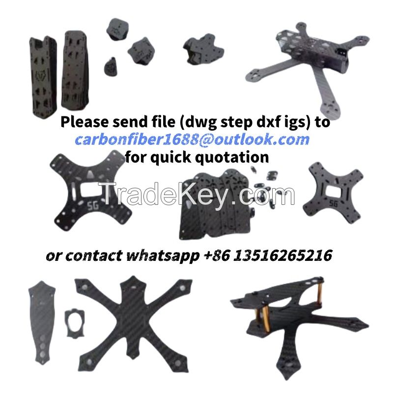 T300 T700 Carbon Fiber Sheet Plate Panel Board Tube CNC Cutting and Processing Custom service for FPV Frame Arm Drone Parts Robot