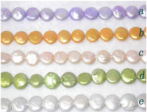 wholesale Genuine 16 inch 12mm multicolor coin pearl loose strand