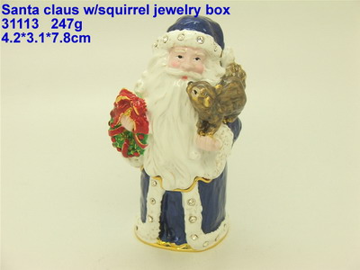 Santa claus w/squirrel jewelry box
