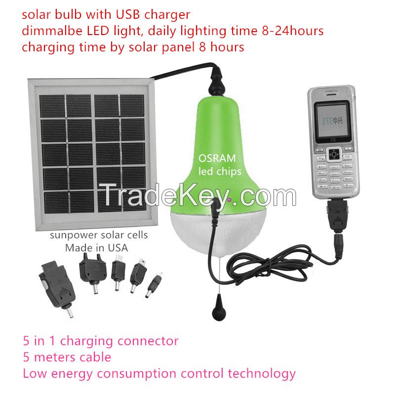 solar light with usb charger