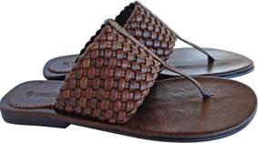 Leather woven sandal