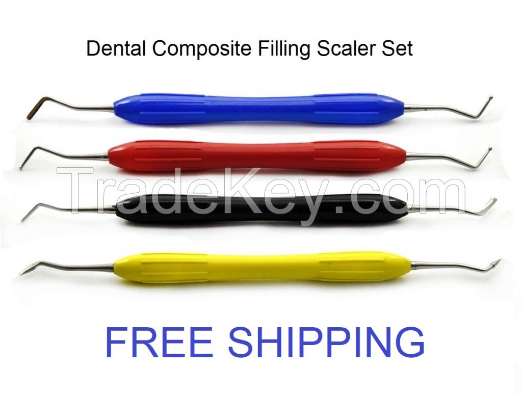 Dental Composat Filling Scaler with Silicon Coated Handle Dental Surgical Instrument