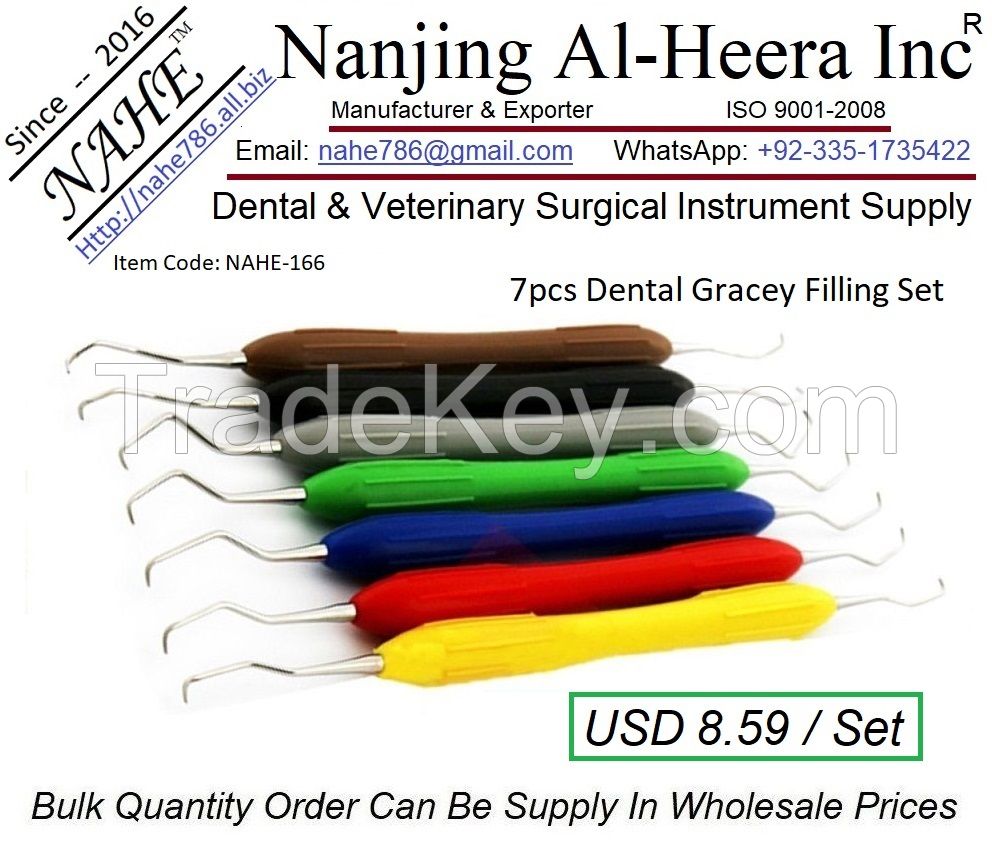 Dental 7pcs Silicon Handle Gracey Cruettes Filling Set