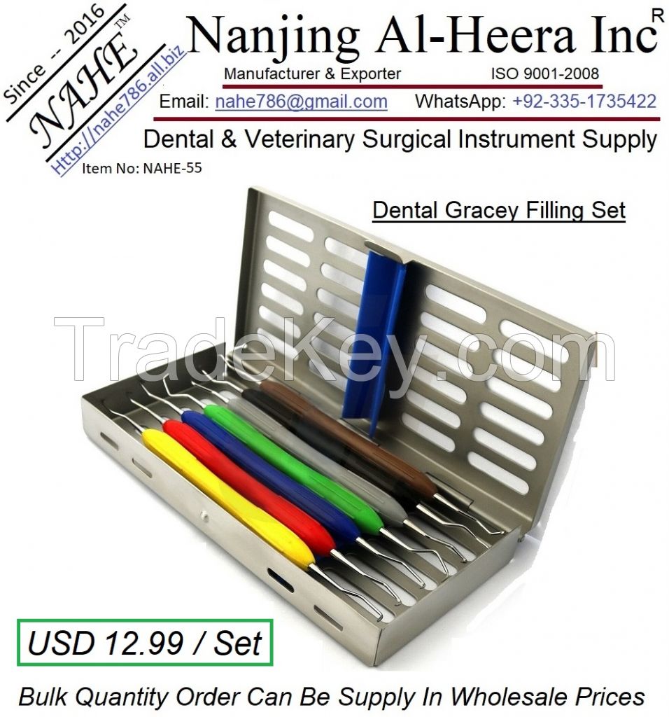 Dental Silicon Handle Gracey Cruettes 7pcs Set Nanjing Al-Heera Inc Dental Surgical Instrument