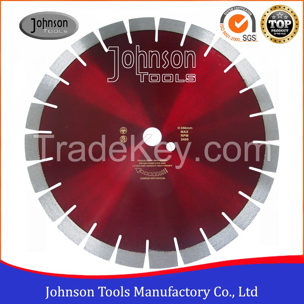 350mm Laser Welded Diamond Concrete Saw Blade for Cutting Cured Concrete