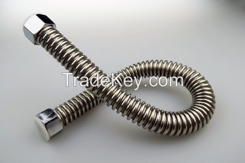 steel 304 braided flex metal hose with BSP/NPT fittings