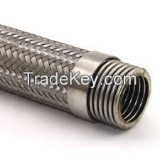 stainless steel 304 braided flexible metal hose with NPT fittings