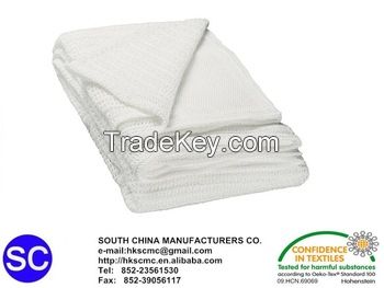 100% Cotton White Thermal Cellular Hospital Blanket