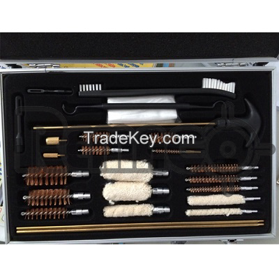 Universal Compact Complete High Quality Gun Cleaning Kit In Aluminum Box Copper Rod Type Gun Cleaning Tools Accessories Gc-1466