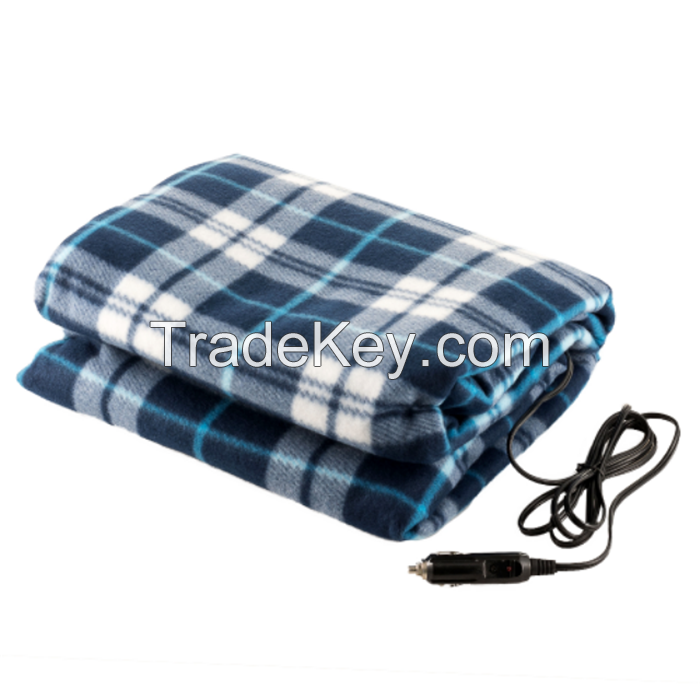 12 Volt car travel electric heated blanket, single/double/king size