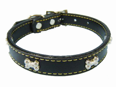 bones genuine leather dog collars