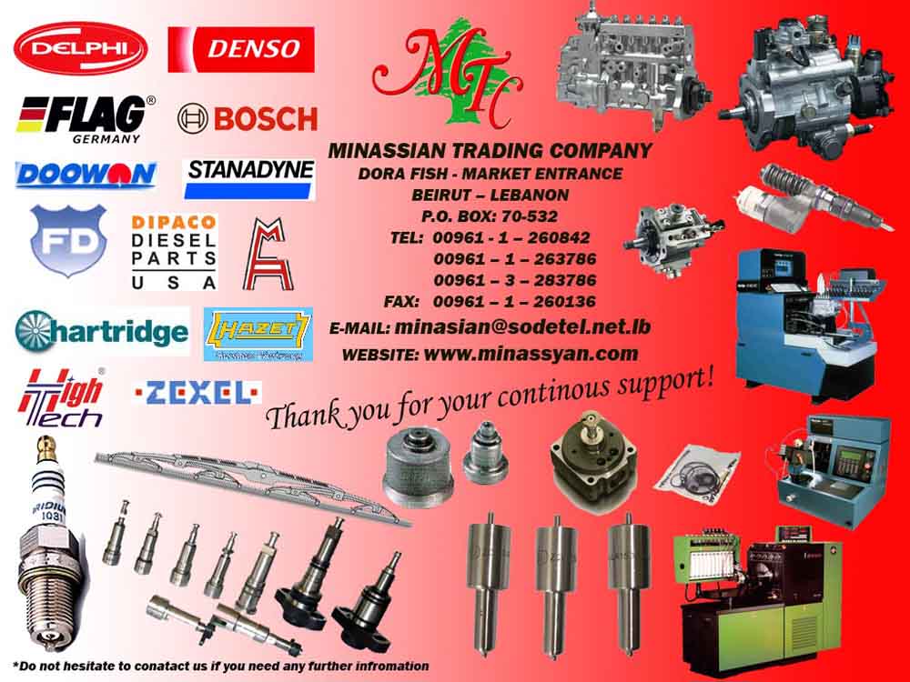 Bosch Delphi Denso Stanadyne Doowon Zexel Hartridge By Minassian