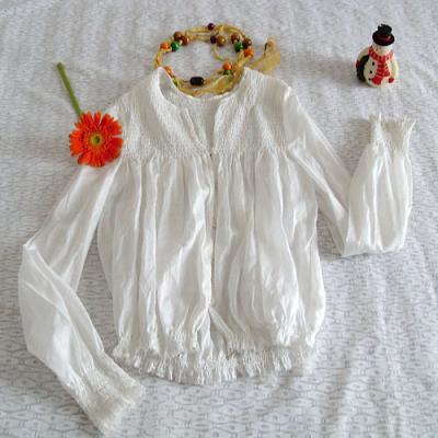 100%cotton woven fashion lady blouse