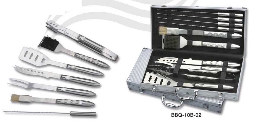 high qualtiy 10pcs S/S bbq tools sets