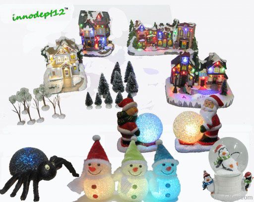 2013S Christmas Items house and village with led lights and fiber opti