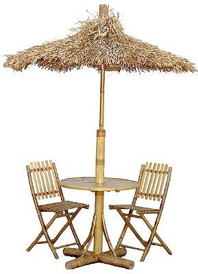 beach umbrella, bamboo, decoratine and household items, cloths