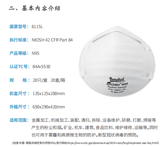 NIOSH N95 face mask