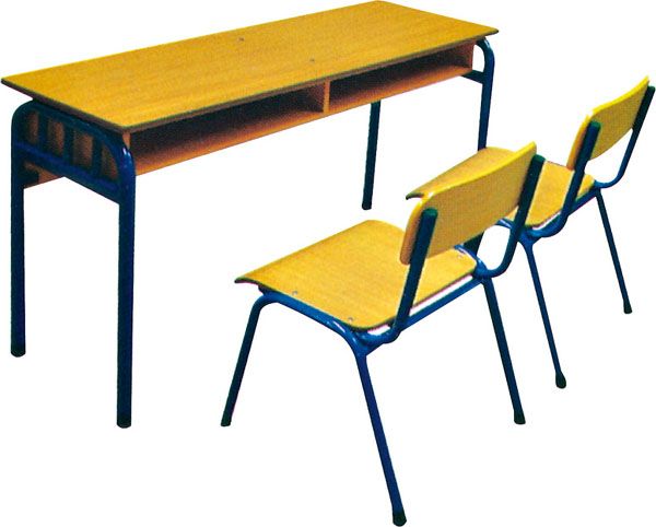 double school desk and chair