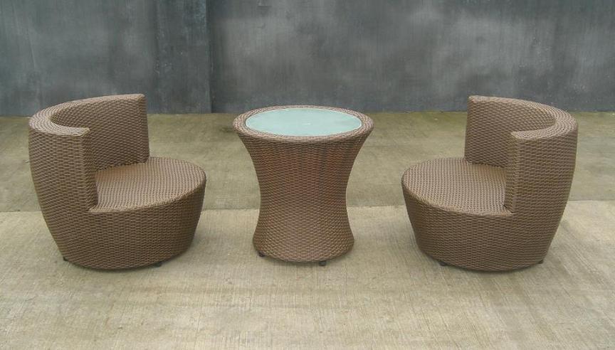 rattan chair and table