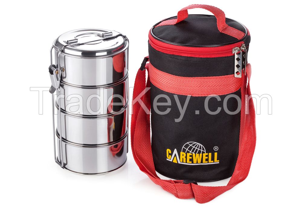CAREWELL brand all st.steel insulated hotpot and simple lunch box