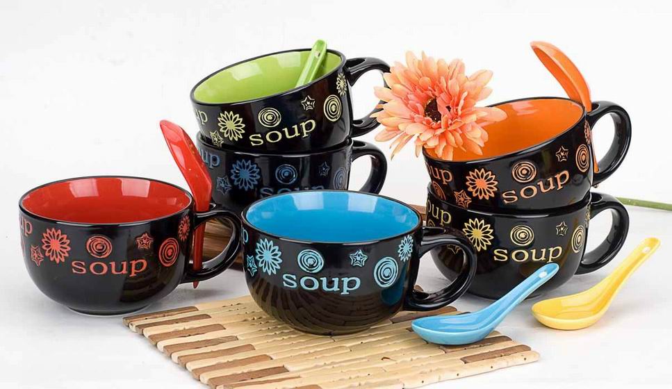 14 oz stoneware soup mugs