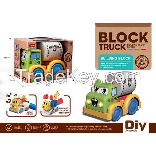Wokaiblocks BIO PLASTIC Light Music Kid's for Building Blocks Engineering Vehicle DIY Assembly Toys