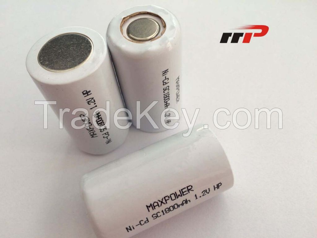 NiCd Batteries Sc1800mAh High Rate Dicharge