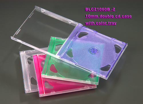 10mm double CD case with color tray