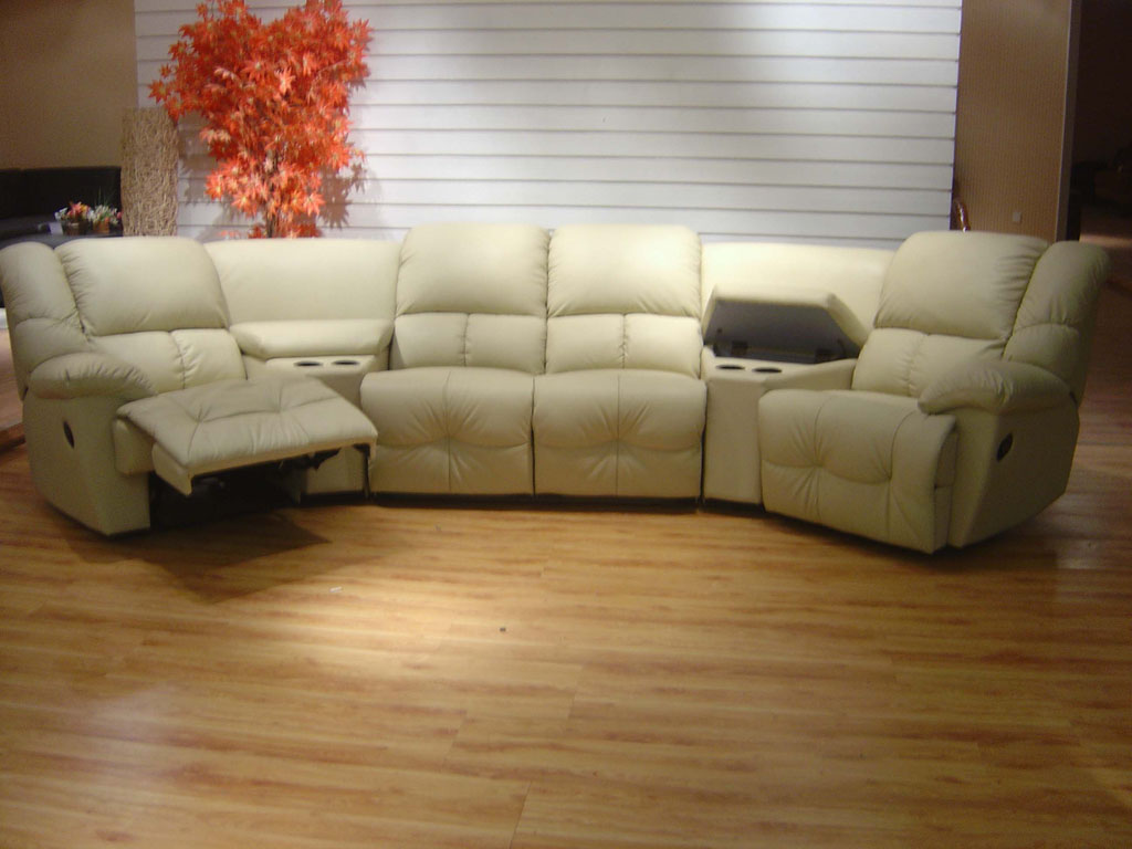 Leather Reclining Sofa - V001