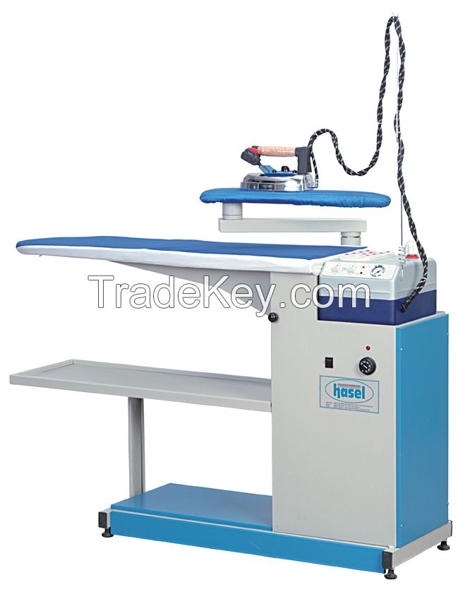 Narrow ironing table within vacuuming