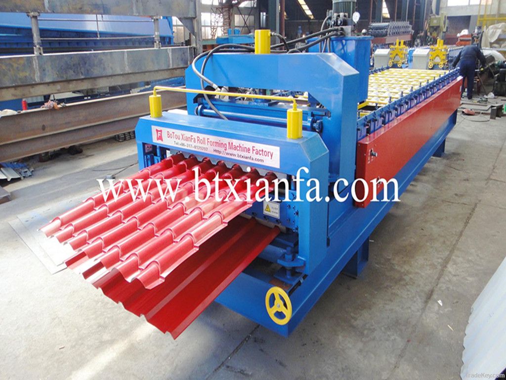 double layer glazed tile roll forming machine