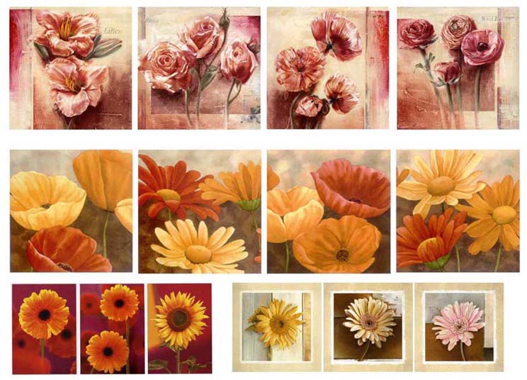 Flower Painting Picture 40x60cm, 60x60cm, 40x40cm