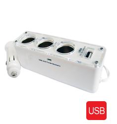 3 Socket Car Cigarette Lighter Charger USB Port Adapter Wholesale .kc