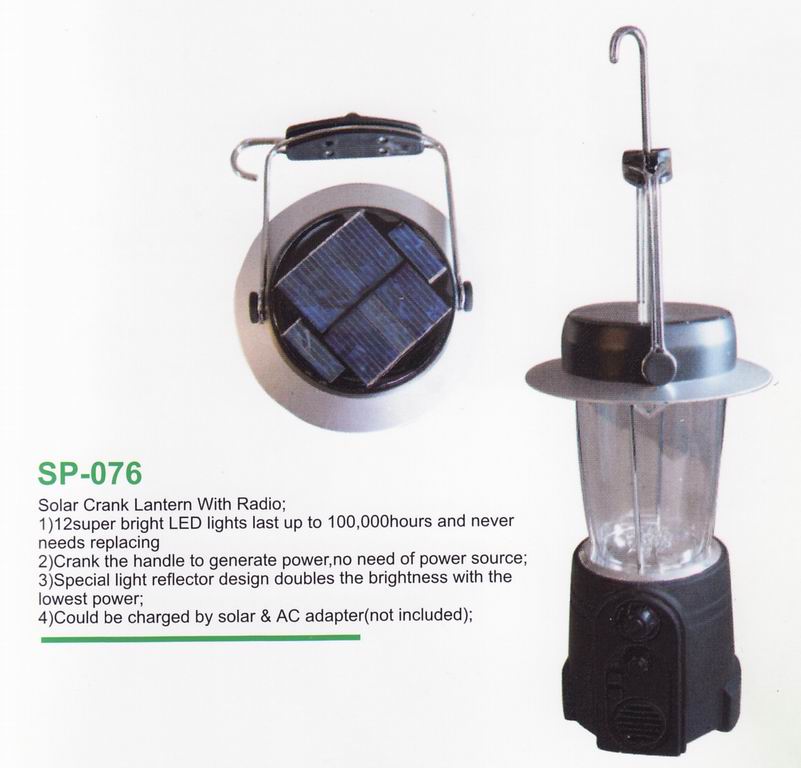 Dynamo & solar powered camping lantern