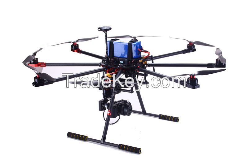 Electronic retractable landing skid Professional rc octocopter drone with Live camera multirotor UAV Aerial photography