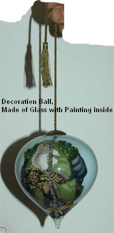 Decoration Ball, Made of Glass with Painting Inside