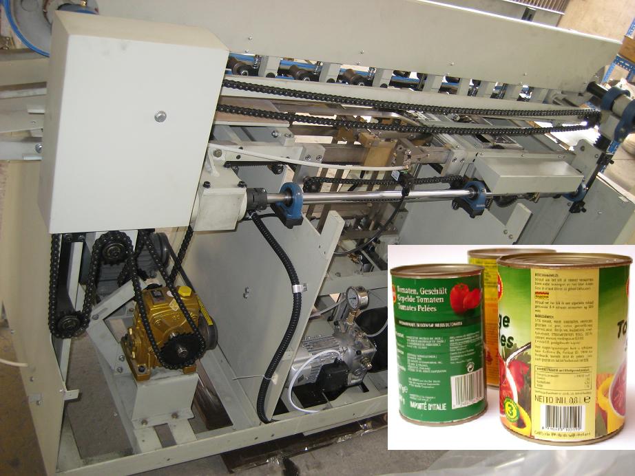 Metal can labeling machine