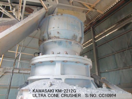 USED KAWASAKI MODEL KM-2212G ULTRA CONE CRUSHER (220MM X 1200MM)
