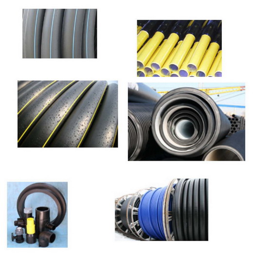 HDPE pipes, fittings for gas, water, sewerage