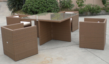 rattan  table and chair