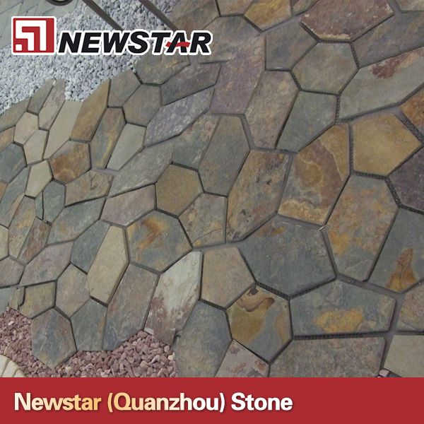 Newstar rustly mosaic slate floor tile 