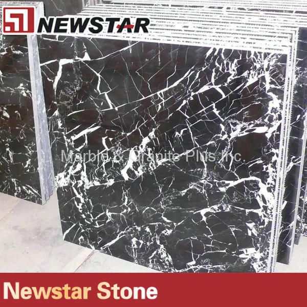 China Nero Marquina black marble floor tile