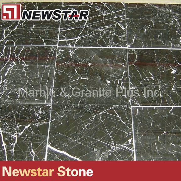 China polished Nero Marquina marble tile