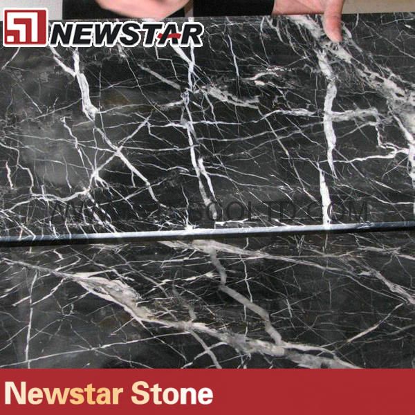 China polished Nero Marquina marble tile