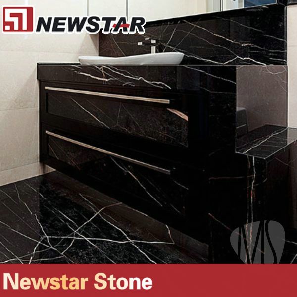 Nero Marquina black marble tile for floor